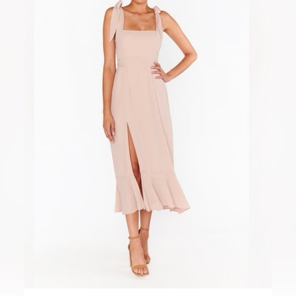 Show Me Your Mumu Claire Square Neck Midi Dress Chiffon - Picture 9 of 15